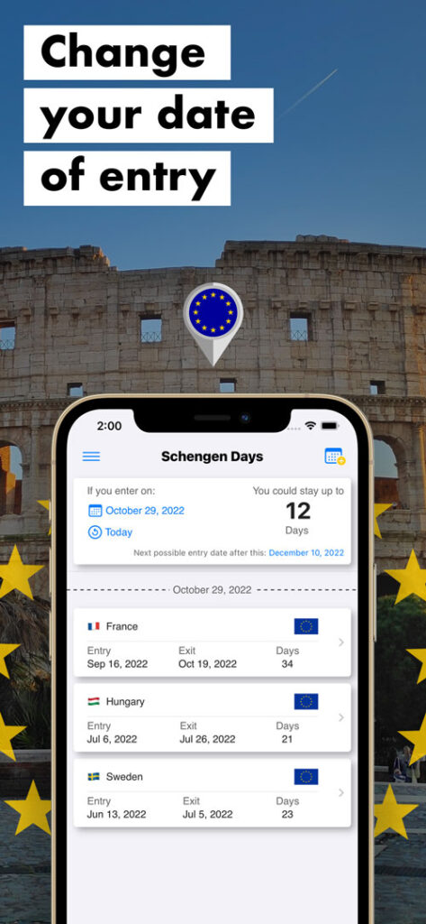 Schengen Days Date of Entry